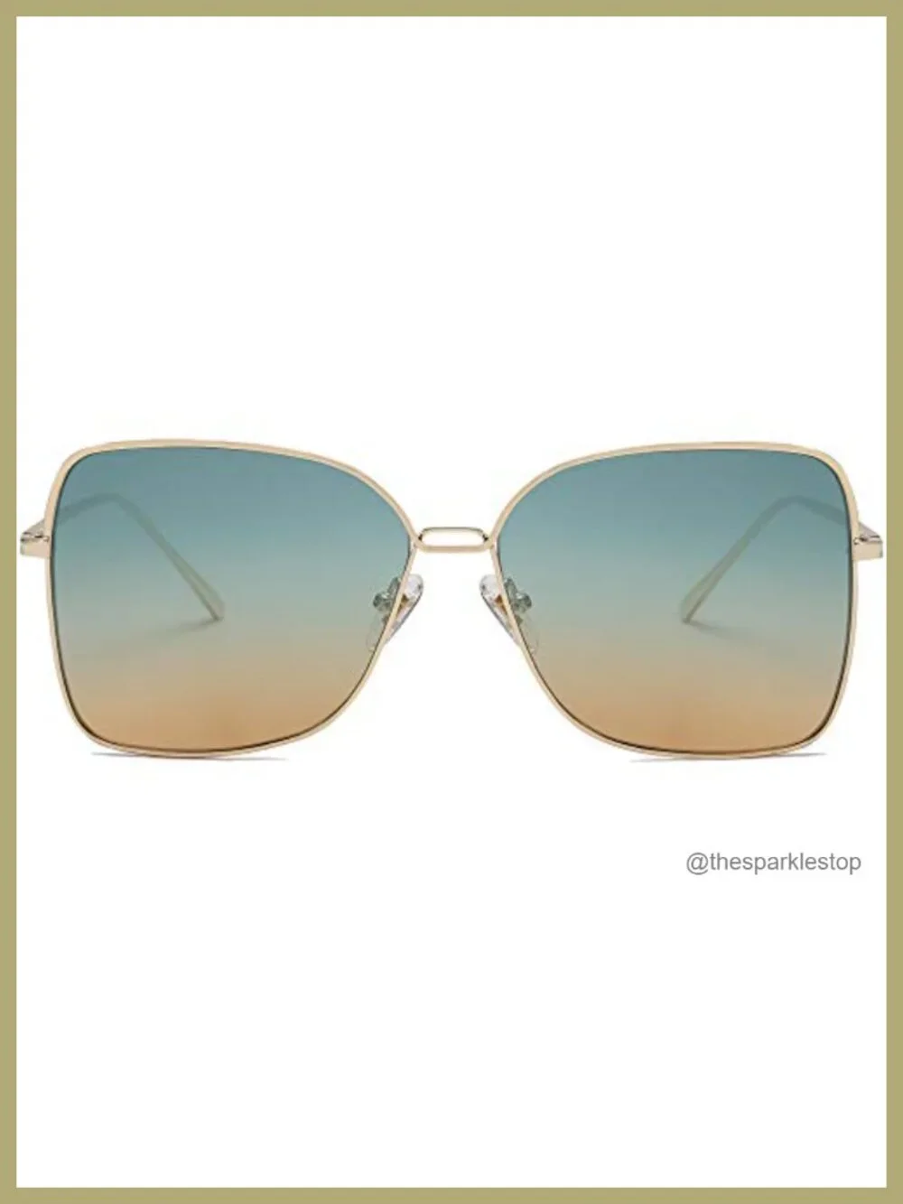Oversized Square Sunglasses UV400 Metal Frame